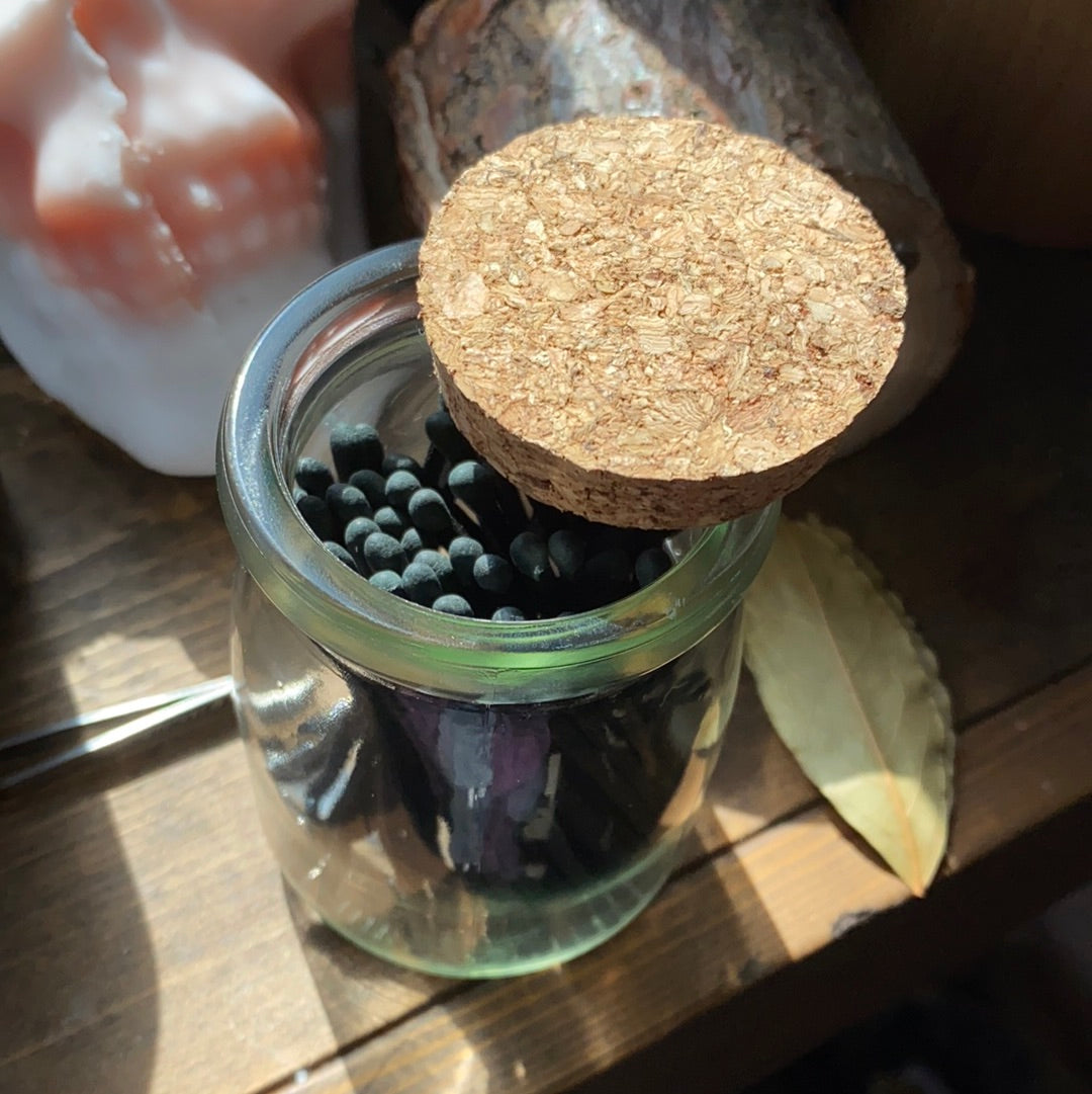 Black Matches 50ct in Glass Jar