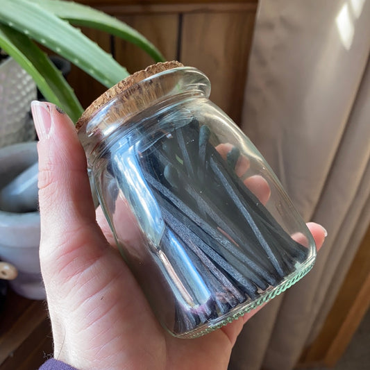 Black Matches 50ct in Glass Jar